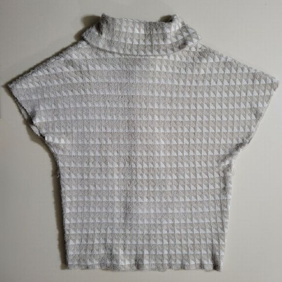 Anthropologie Two-Toned Cream Open Front Shawl Neck Collar Cardigan Sweater - Picture 15 of 15